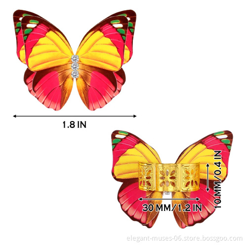 African Kids Children Colorful Butterfly Cuffs Loc Jewelry Hair Beads For Dreadlock Braiding Hair Extension